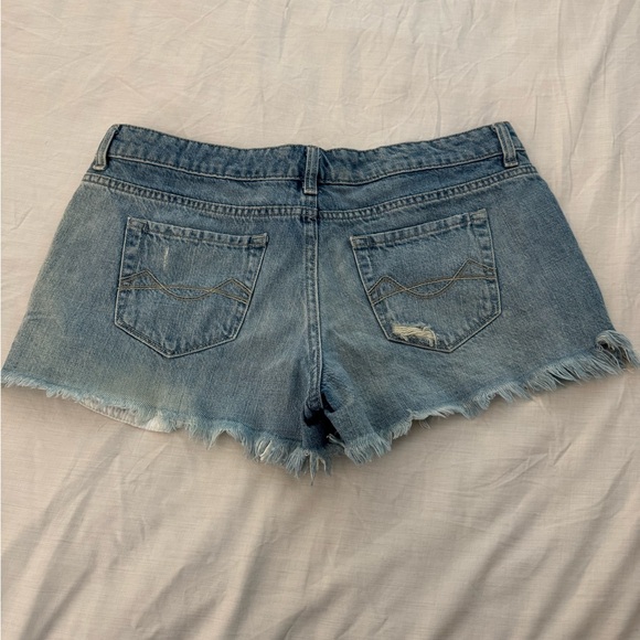 Women's Blue Denim Shorts - Picture 2 of 6